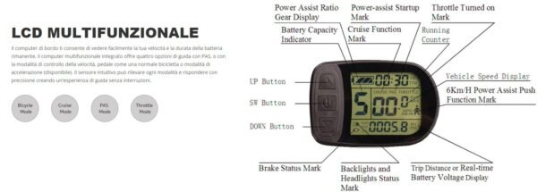 Bicicletta Elettrica Pieghevole, "Rossa" 250 W, 36V 5,2Ah , ruote da 16", freni a disco, peso 14 kg - immagine 4
