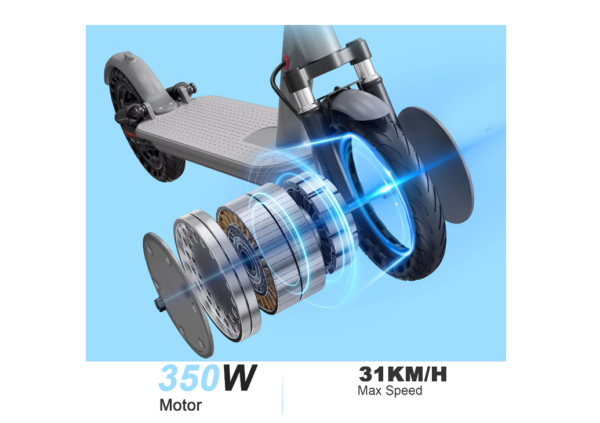 AOVOPRO AP07 Monopattino elettrico 8.5 pollici 350W  31 KM/H velocità 36V 10.5AH 3 modalità velocità Bluetooth + APP - immagine 3