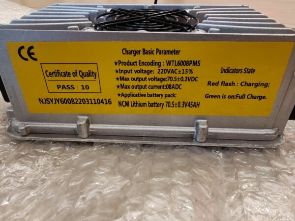 Caricabatteria Rapido VMOTO F01 CITI SUPERSOCO CPX 70,5V  8A - immagine 3